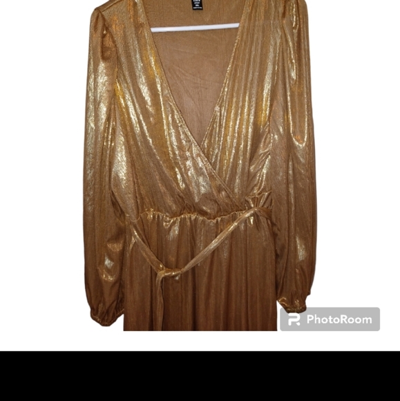 Gold plus size dress - Picture 4 of 5